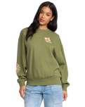 The Billabong Womens Sun Wave Livin Kendal Sweatshirt in Luv Army