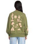 The Billabong Womens Sun Wave Livin Kendal Sweatshirt in Luv Army