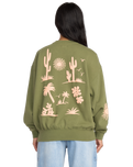 The Billabong Womens Sun Wave Livin Kendal Sweatshirt in Luv Army