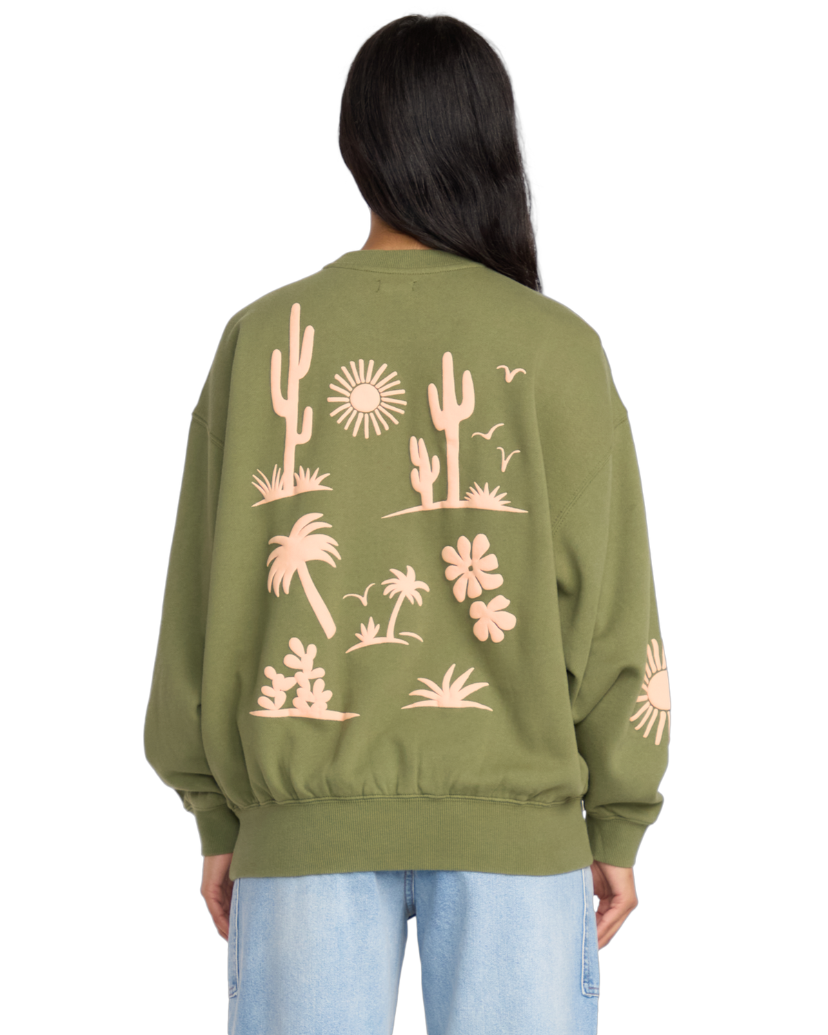 The Billabong Womens Sun Wave Livin Kendal Sweatshirt in Luv Army