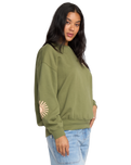The Billabong Womens Sun Wave Livin Kendal Sweatshirt in Luv Army