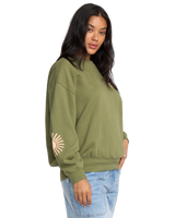 The Billabong Womens Sun Wave Livin Kendal Sweatshirt in Luv Army