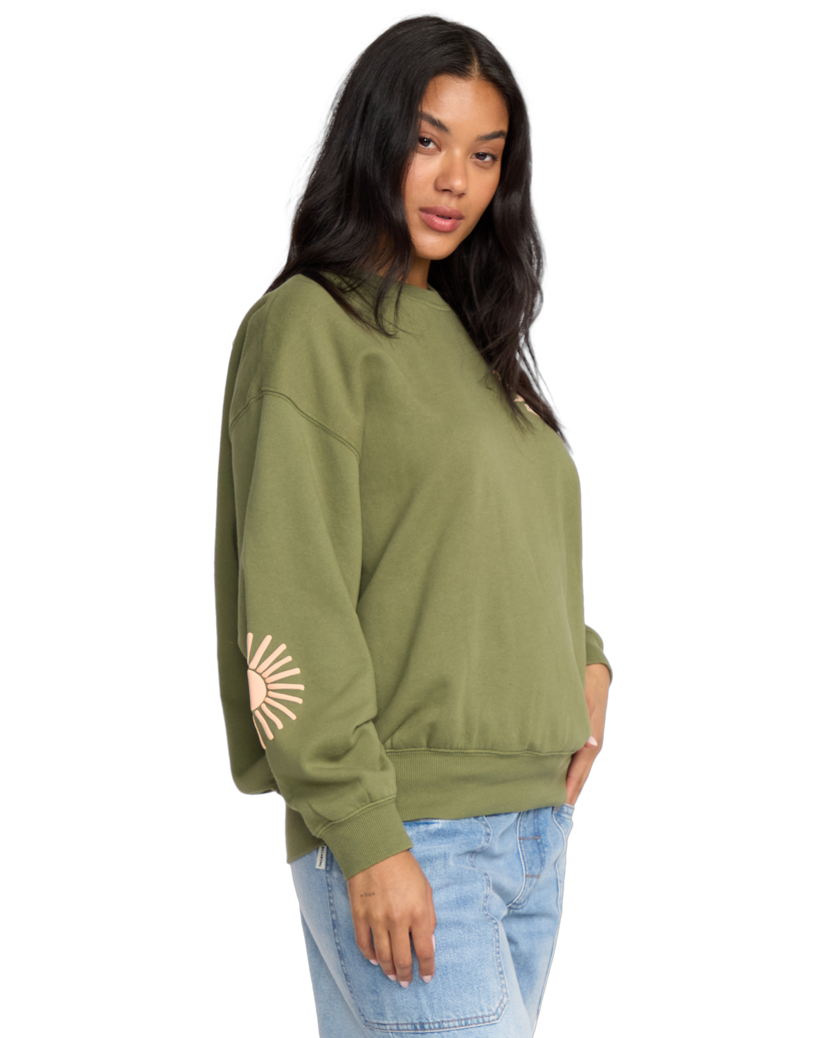 The Billabong Womens Sun Wave Livin Kendal Sweatshirt in Luv Army