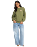 The Billabong Womens Sun Wave Livin Kendal Sweatshirt in Luv Army