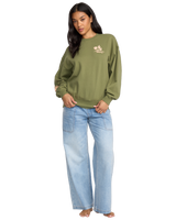 The Billabong Womens Sun Wave Livin Kendal Sweatshirt in Luv Army