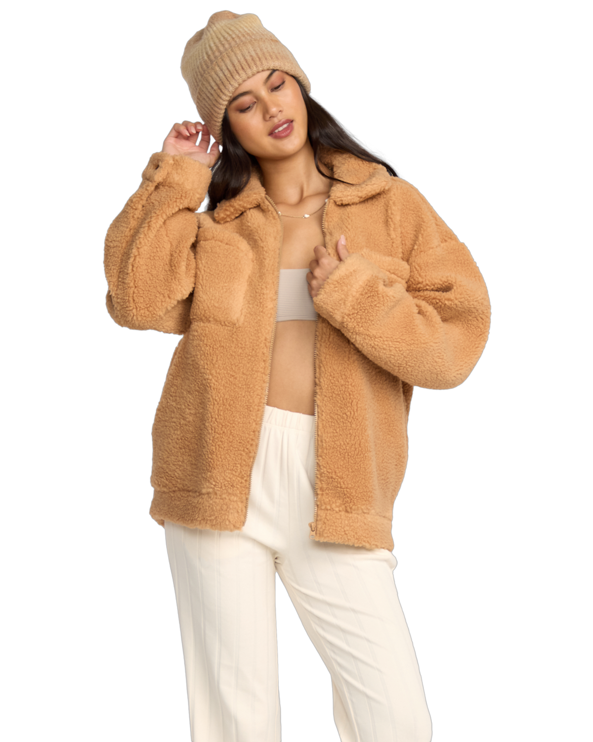 The Billabong Womens Resound Sherpa Jacket in Dusty Trails
