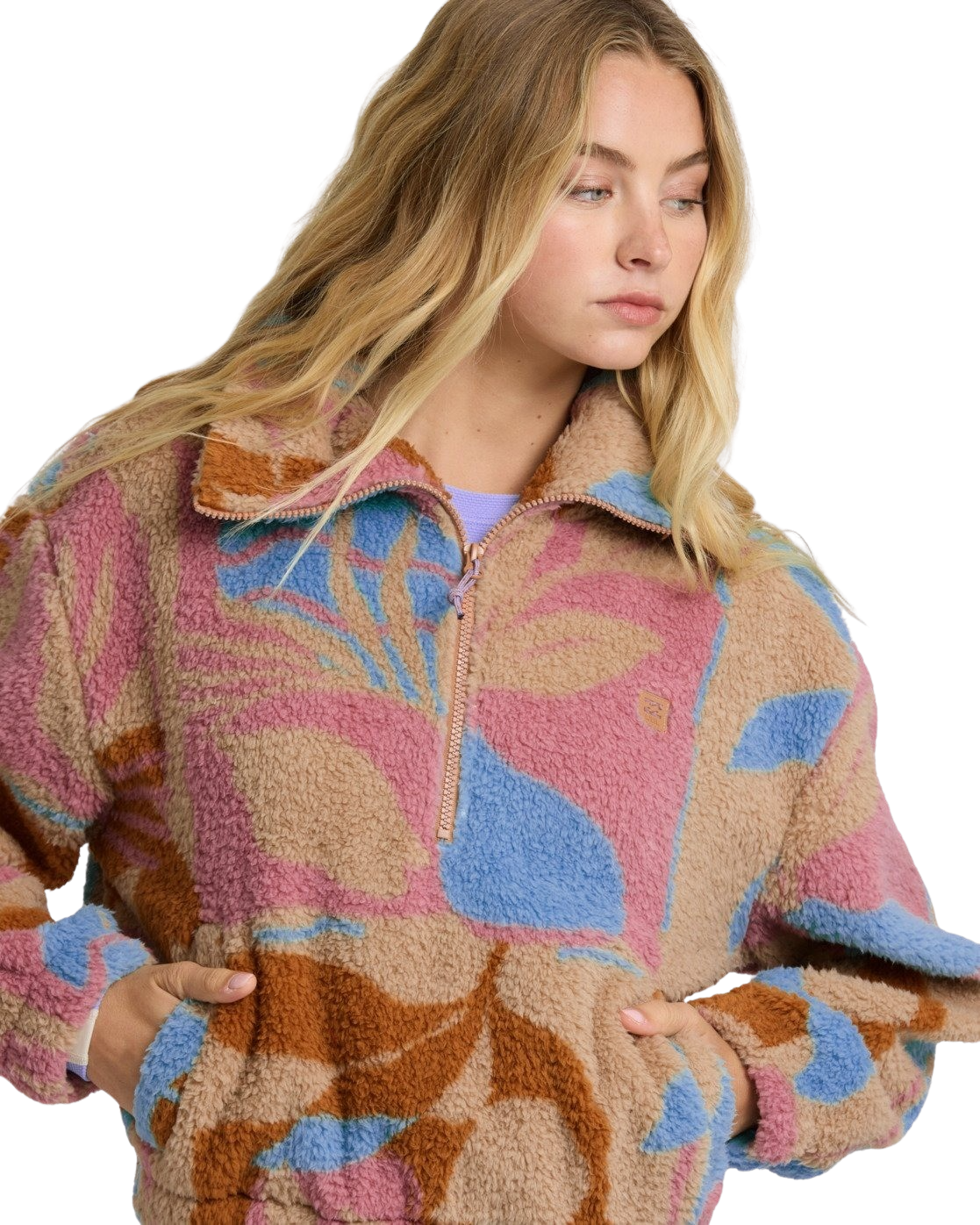 Barra 1/2 Zip Fleece Jacket in Oatmeal