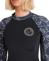 The Billabong Womens Spring Fever Natural 2/2mm Back Zip Spring Wetsuit in Black Pebble