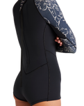 The Billabong Womens Spring Fever Natural 2/2mm Back Zip Spring Wetsuit in Black Pebble