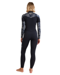The Billabong Womens Salty Dayz Natural 3/2mm Chest Zip Wetsuit in Black Pebble