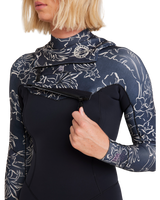 The Billabong Womens Salty Dayz Natural 3/2mm Chest Zip Wetsuit in Black Pebble