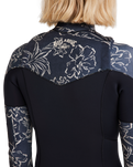 The Billabong Womens Salty Dayz Natural 3/2mm Chest Zip Wetsuit in Black Pebble