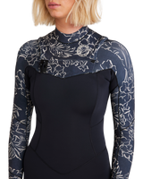 The Billabong Womens Salty Dayz Natural 3/2mm Chest Zip Wetsuit in Black Pebble