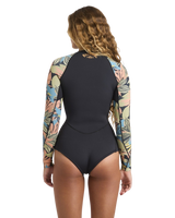 Salty Dayz Natural Front Zip Spring Wetsuit in Black Tropical
