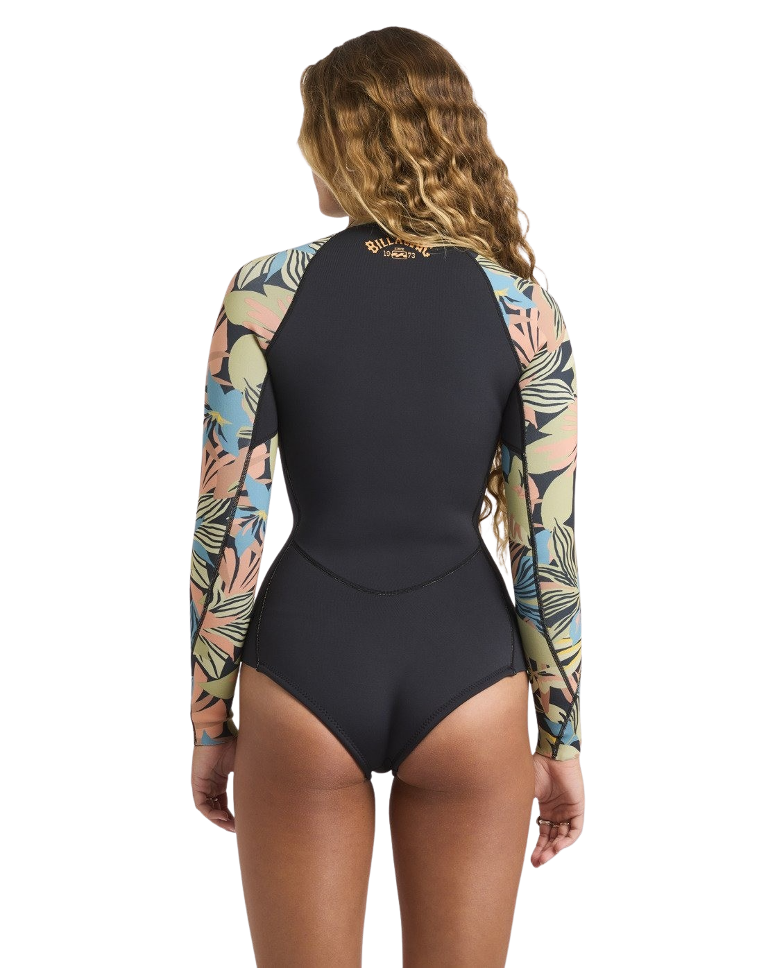 Salty Dayz Natural Front Zip Spring Wetsuit in Black Tropical