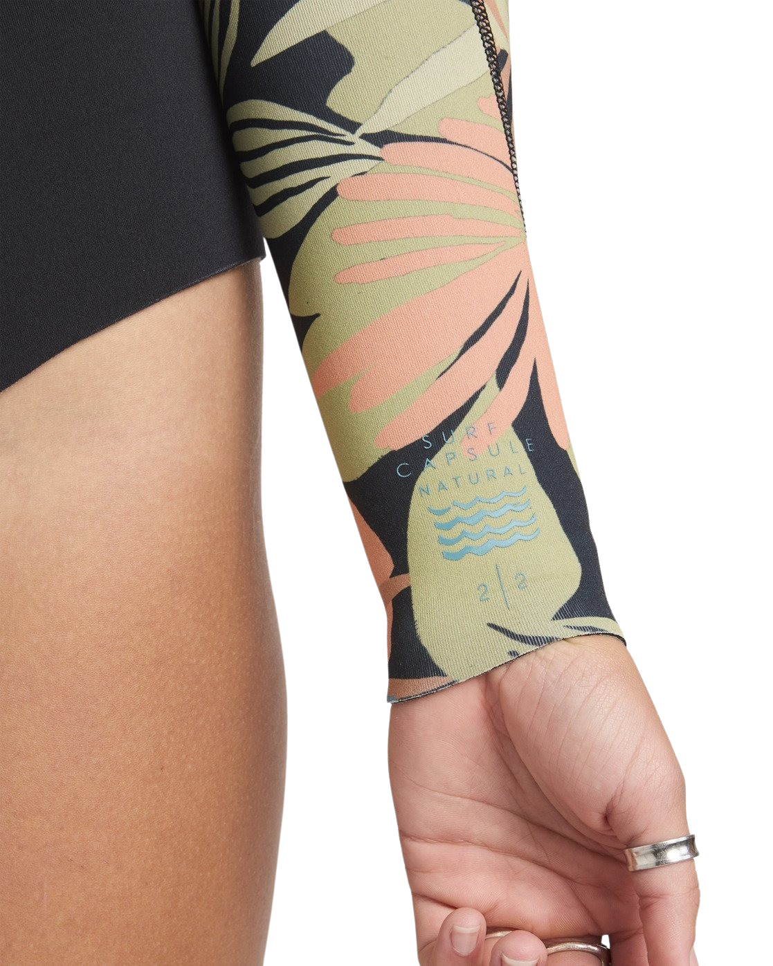 Salty Dayz Natural Front Zip Spring Wetsuit in Black Tropical