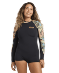 Spring Fever Natural 2/2mm Back Zip Spring Wetsuit in Black Tropical