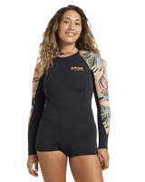 Spring Fever Natural 2/2mm Back Zip Spring Wetsuit in Black Tropical
