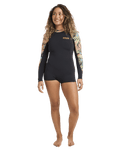 Spring Fever Natural 2/2mm Back Zip Spring Wetsuit in Black Tropical