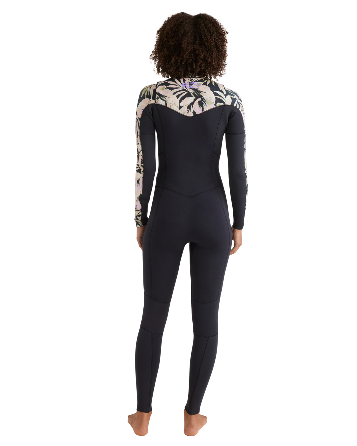 The Billabong Womens Salty Dayz Natural 4/3mm Chest Zip Wetsuit in Black Floral