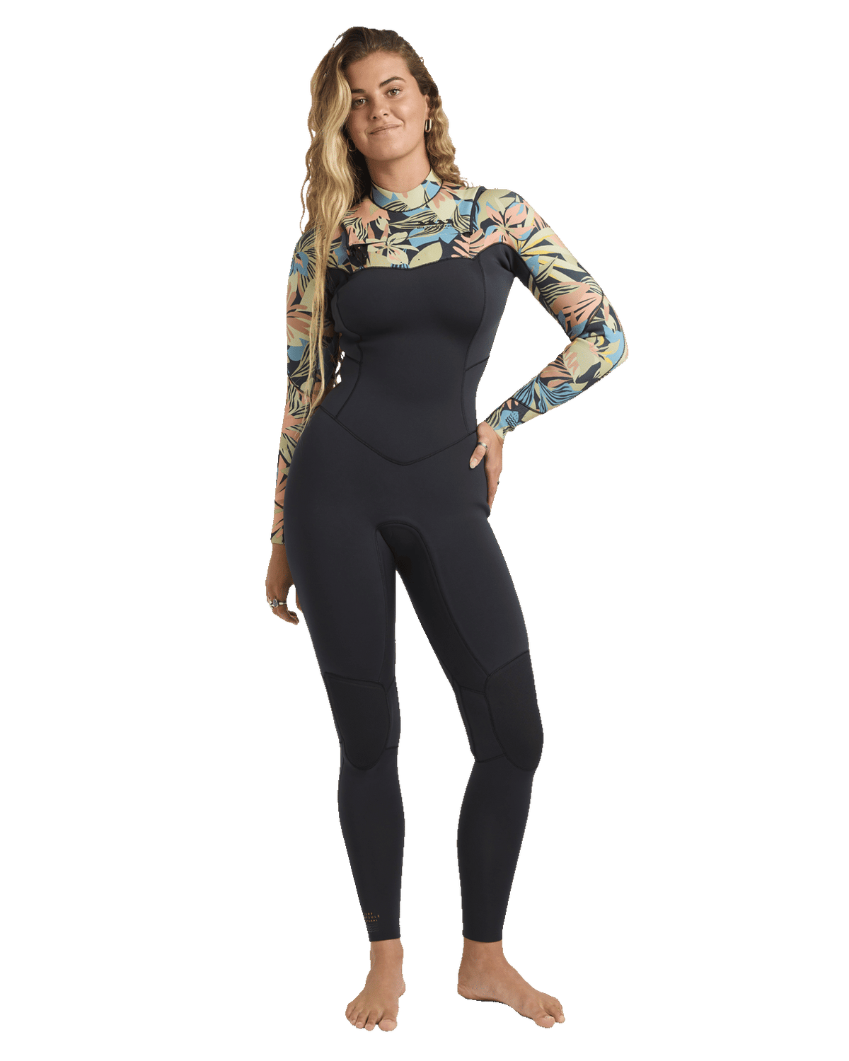 Salty Dayz 4/3mm Chest Zip Wetsuit in Black Tropical