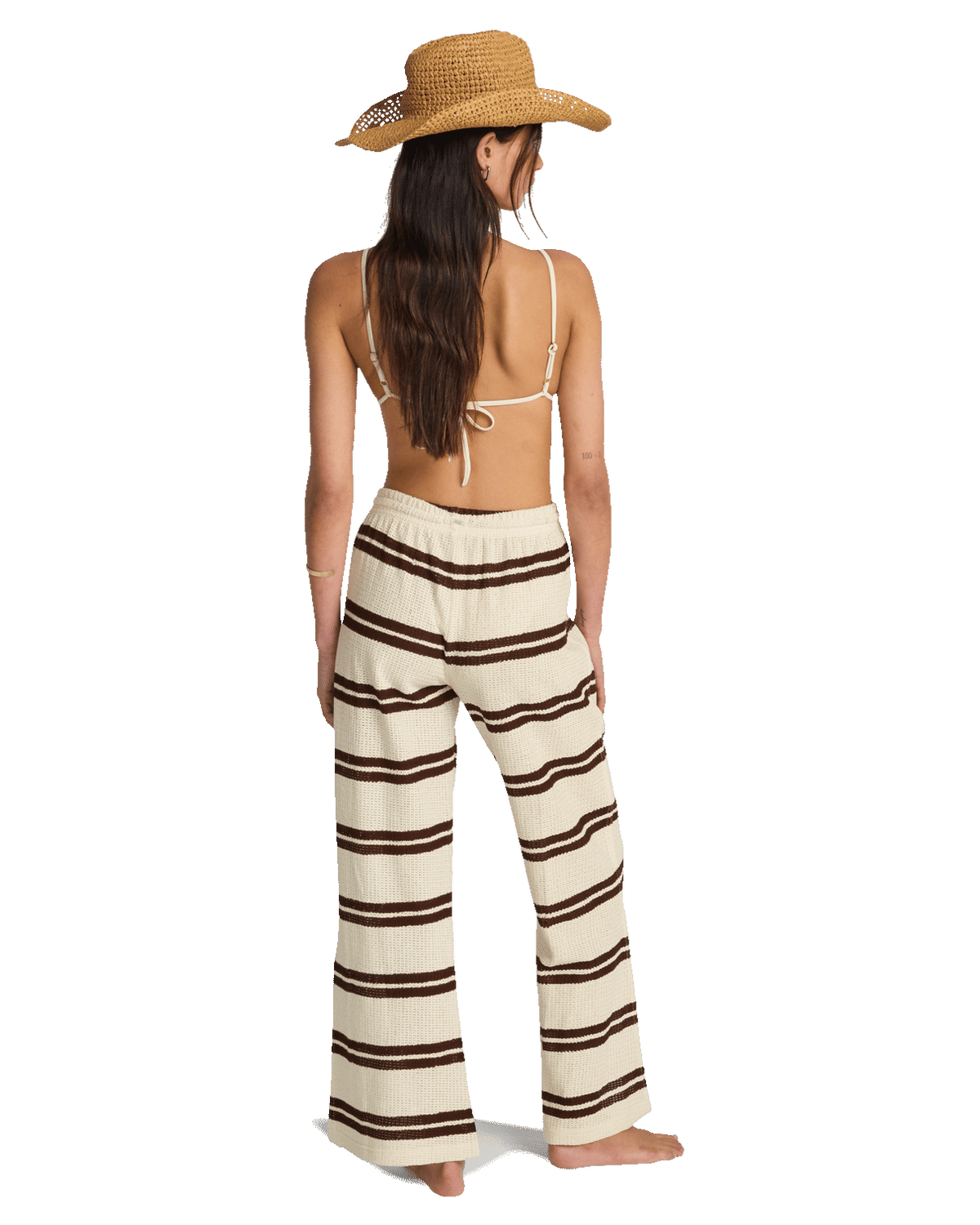 Hot Stripe Trousers in Teak