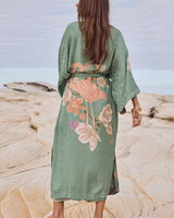 The Spell Womens Floridian Reversible Robe in Sage