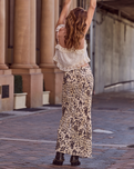 The Spell Womens Snow Leopard Maxi Skirt in Animal