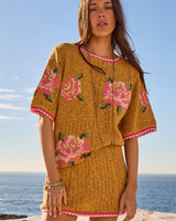 The Spell Womens Coastal Granny Top in Mustard