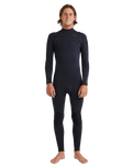 The Quiksilver Mens Everyday Sessions 5/4/3mm Chest Zip Wetsuit in Black