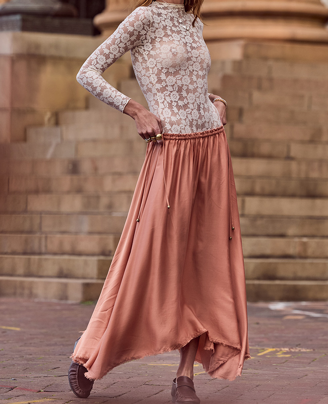 The Spell Womens Poison Peach Maxi Skirt in Rose
