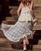 Labyrinth Lace Maxi Skirt in Cloud Cream