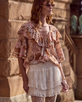 Labyrinth Lace Mini Skirt in Cloud Cream