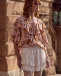 Labyrinth Lace Mini Skirt in Cloud Cream