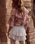 Labyrinth Lace Mini Skirt in Cloud Cream