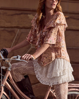 Labyrinth Lace Mini Skirt in Cloud Cream