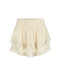 Labyrinth Lace Mini Skirt in Cloud Cream