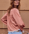 The Spell Womens Poison Peach Lace Puff Sleeve Top in Rose