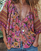 The Spell Womens Swan Lake Flutter Sleeve Shirt in Lilac Rose