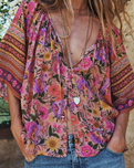 The Spell Womens Swan Lake Flutter Sleeve Shirt in Lilac Rose
