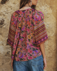 The Spell Womens Swan Lake Flutter Sleeve Shirt in Lilac Rose