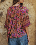 The Spell Womens Swan Lake Flutter Sleeve Shirt in Lilac Rose