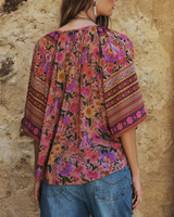 The Spell Womens Swan Lake Flutter Sleeve Shirt in Lilac Rose