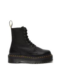 The Dr Martens Womens Jadon III Pisa Leather Platform Boots in Black Pisa