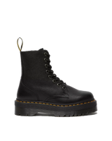 The Dr Martens Womens Jadon III Pisa Leather Platform Boots in Black Pisa