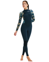 Swell Series Natural 5/4mm Chest Zip Wetsuit in Black Floral