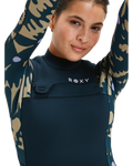 Swell Series Natural 5/4mm Chest Zip Wetsuit in Black Floral