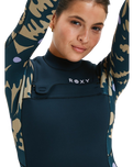 Swell Series Natural 5/4mm Chest Zip Wetsuit in Black Floral