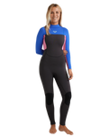 The Roxy Womens Prologue+ 5/4mm Back Zip Wetsuit in Cobalt