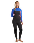 The Roxy Womens Prologue+ 5/4mm Back Zip Wetsuit in Cobalt